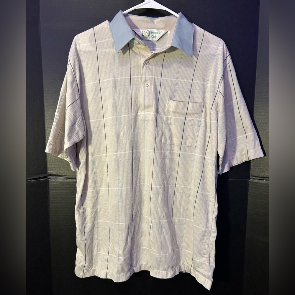 Vintage Retro 80s Palmland Club Cute Grandpa Style Polo Sz L